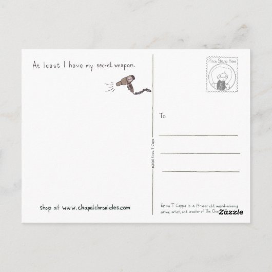 Bad Hair Day Briefkaart (Achterkant)