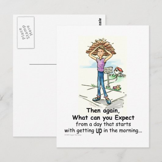 Bad Hair Day Briefkaart (Voorkant / Achterkant)