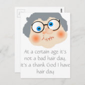 Bad Hair Day Granny Briefkaart (Voorkant / Achterkant)