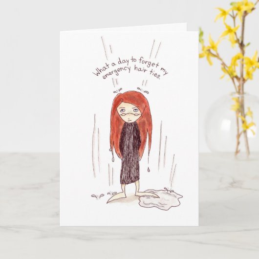 Bad Hair Day Kaart (Gele Bloem)