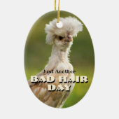 Bad Hair Day Poolse kip Keramisch Ornament (Achterkant)