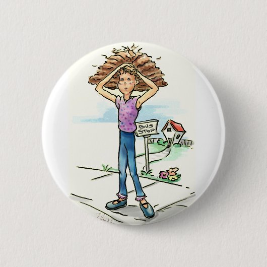 Bad Hair Day Ronde Button 5,7 Cm (Voorkant)