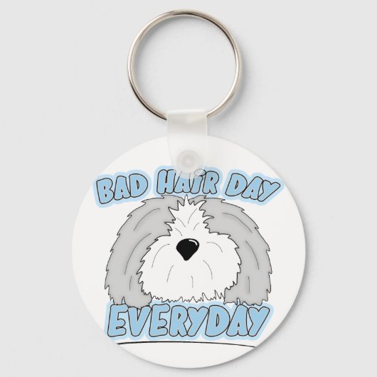 Bad Hair Day Sheepdog Sleutelhanger (Voorkant)