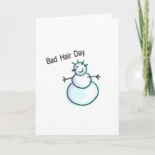Bad Hair Day Snowman Feestdagen Kaart