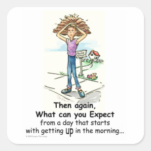 Bad Hair Day Vierkante Sticker