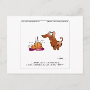 BAD HAIRBALL Briefkaart door April McCallum