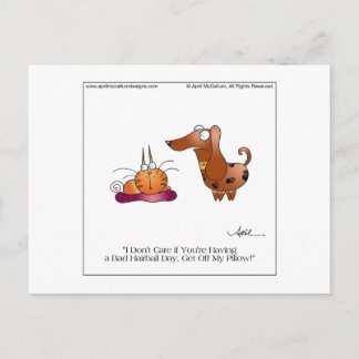 BAD HAIRBALL Briefkaart door April McCallum