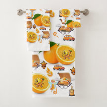 Bad Handdoek Sets, Happy Verjaardag Sinaasappels C