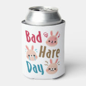 Bad Hare Day Funny Bunny Rabbit Kawaii Pasen Blikjeskoeler (Blikje Voorkant)