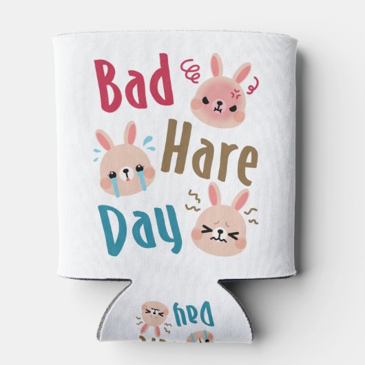 Bad Hare Day Funny Bunny Rabbit Kawaii Pasen Blikjeskoeler (Achterkant)