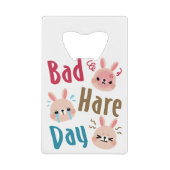 Bad Hare Day Funny Bunny Rabbit Kawaii Pasen Creditkaart Flessenopener (Voorkant)