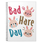 Bad Hare Day Funny Bunny Rabbit Kawaii Pasen Notitieboek (Voorkant)