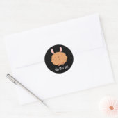 Bad Hare Day Funny Rabbit Pun Dark BG Ronde Sticker (Envelop)