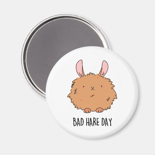 Bad Hare Day Funny Rabbit Pun Magneet (Voorkant / Achterkant)