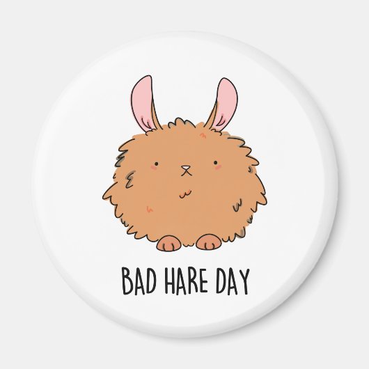 Bad Hare Day Funny Rabbit Pun Magneet (Voorkant)