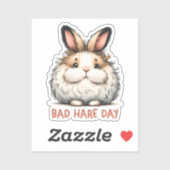 Bad Hare Day Grappig konijn Pun Sticker (Vel)