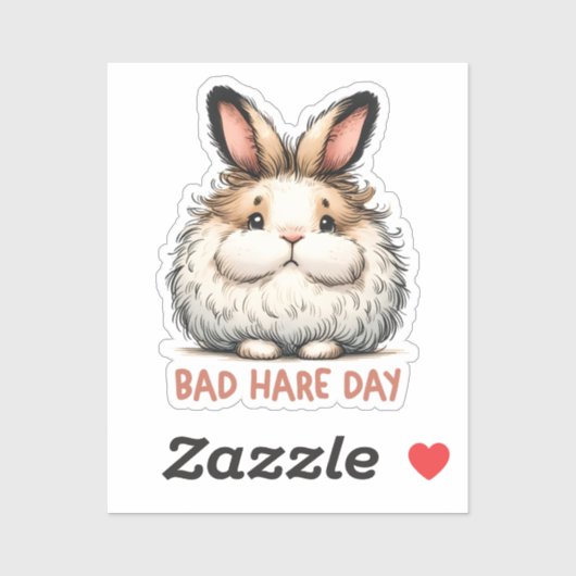 Bad Hare Day Grappig konijn Pun Sticker (Vel)