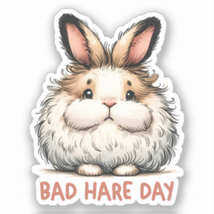 Bad Hare Day Grappig konijn Pun Sticker
