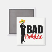 Bad Hombre Silhouette en Sombrero Magneet (Voorkant / Achterkant)
