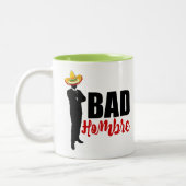 Bad Hombre Silhouette en Sombrero Tweekleurige Koffiemok (Links)
