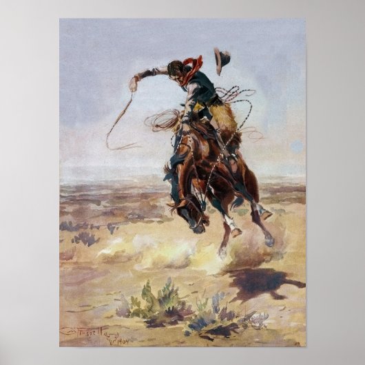  Bad Hoss, Charles M. Russell Poster (Voorkant)