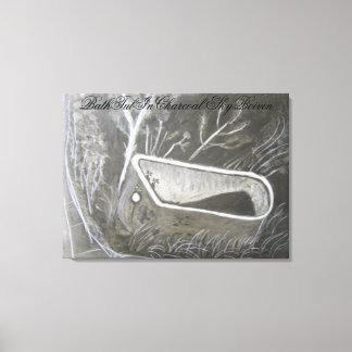 Bad in houtskool canvas afdruk