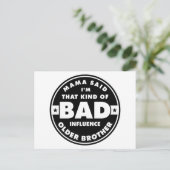 Bad Influence Brother Briefkaart (Staand voorkant)