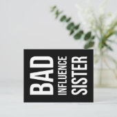 Bad Influence zuster Briefkaart (Staand voorkant)
