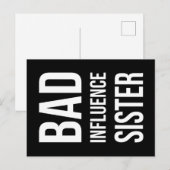 Bad Influence zuster Briefkaart (Voorkant / Achterkant)