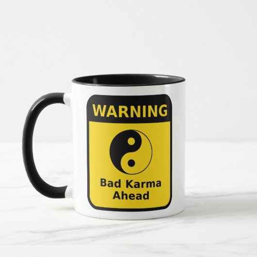 Bad Karma Waarschuwing Mok (Links)