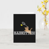 Bad Kitten Funny Badminton Cat Lovers Pun Kaart (Gele Bloem)