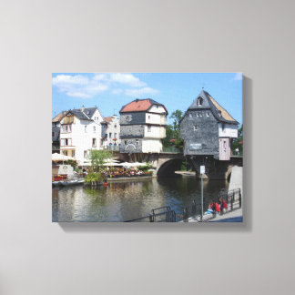Bad Kreuznach, Duitsland Brug Huizen Canvas Afdruk
