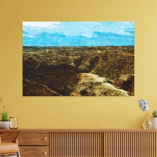 Bad Lands National Park South Dakota Abstract Canvas Afdruk (Insitu (Woonkamer))