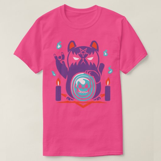 Bad Luck Satanic Cat Manekineko van Tobe Fonseca T-shirt (Design voorkant)