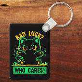 Bad Luck Who Cares Sleutelhanger (Achterkant)