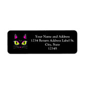 Bad Mad Black Kitty Cat Halloween Etiket (Voorkant)