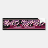 Bad Mind Flaming Bumpersticker - zwart/Paars (Voorkant)