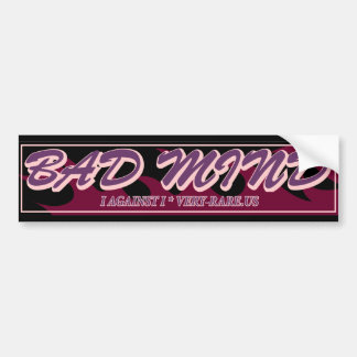 Bad Mind Flaming Bumpersticker - zwart/Paars
