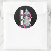 Bad Moeder Clucker Funny Morning Chicken Ronde Sticker (Tas)