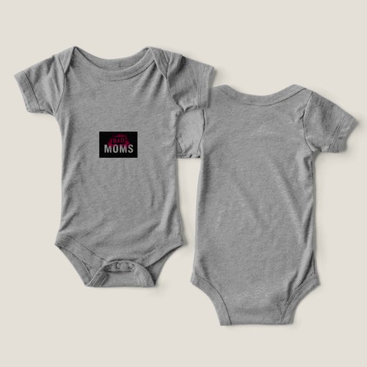 BAD MOMS Baby Bodysuit (Ontwerp Voorkant & Achterkant)