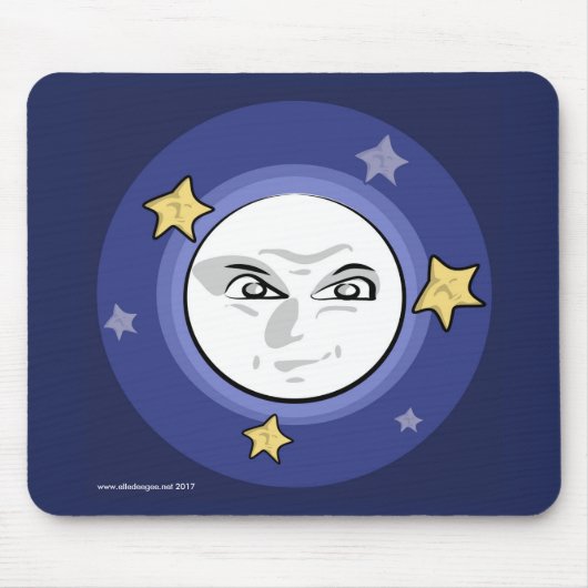 Bad Moon en Stars Rising Mousepad Muismat (Voorkant)
