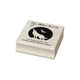 Bad Moon Wood Art Return-adres Rubberstempel