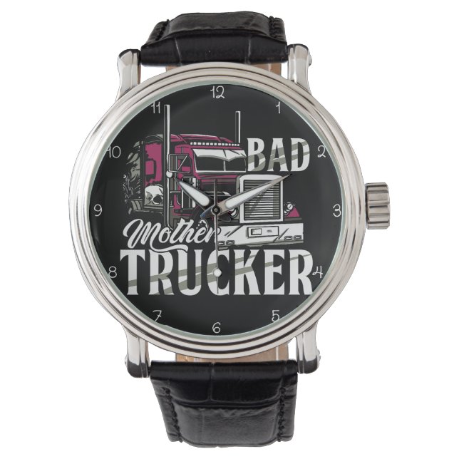 Bad Mother Trucker Purple Power Horloge (Voorkant)