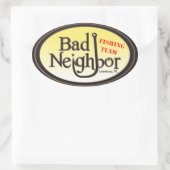 Bad Neighbor Ovaal Zwart Geel Sticker (Tas)