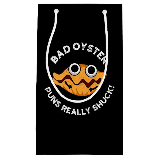 Bad Oyster Puns Echt waar eend eten Pun Dark BG Klein Cadeauzakje (Voorkant)