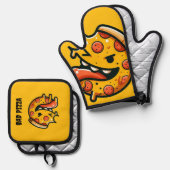 bad pizza funny food pepperoni italian ovenwant & pannenlap set (Voorkant / Achterkant)
