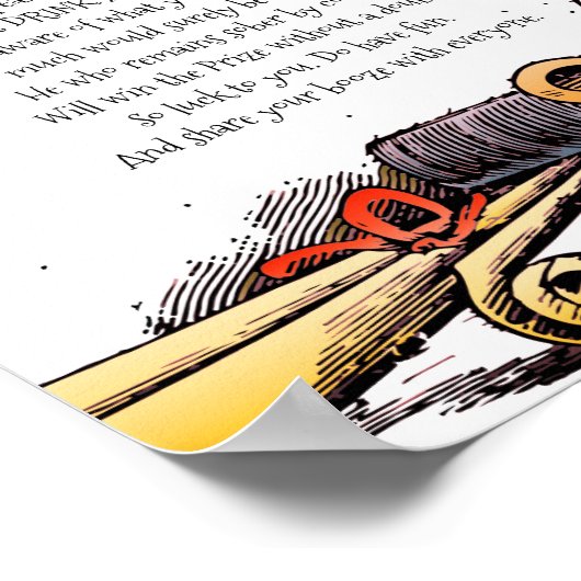 Bad Poetry Day Funny Drink spelregels gedicht Poster (Hoek)