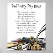 Bad Poetry Day Funny Game Rules Poem Poster (Voorkant)