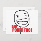 Bad Poker Face Briefkaart (Voorkant / Achterkant)