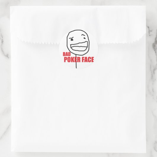 Bad Poker Face Ronde Sticker (Tas)